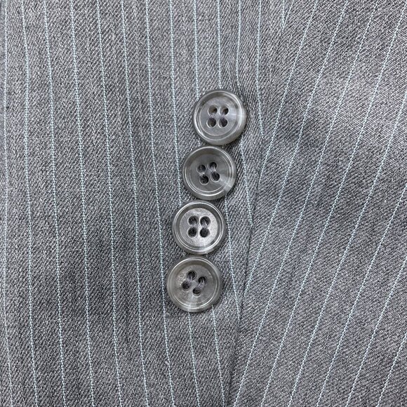 Bill Blass Blazer Men 48R Gray Pinstripe‎ Karako Classic Career Jacket Polyester - Picture 4 of 13